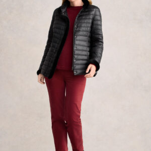 Faux Fur Trim Puffer - Black