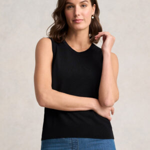 Sleeveless Knit Top – Black