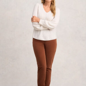 Cashmere Blouson Sleeve Jumper - Cream