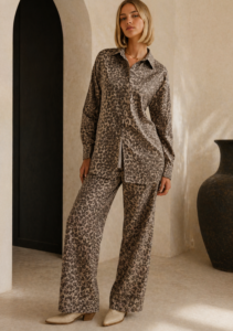 Animal Print Button-Up Shirt