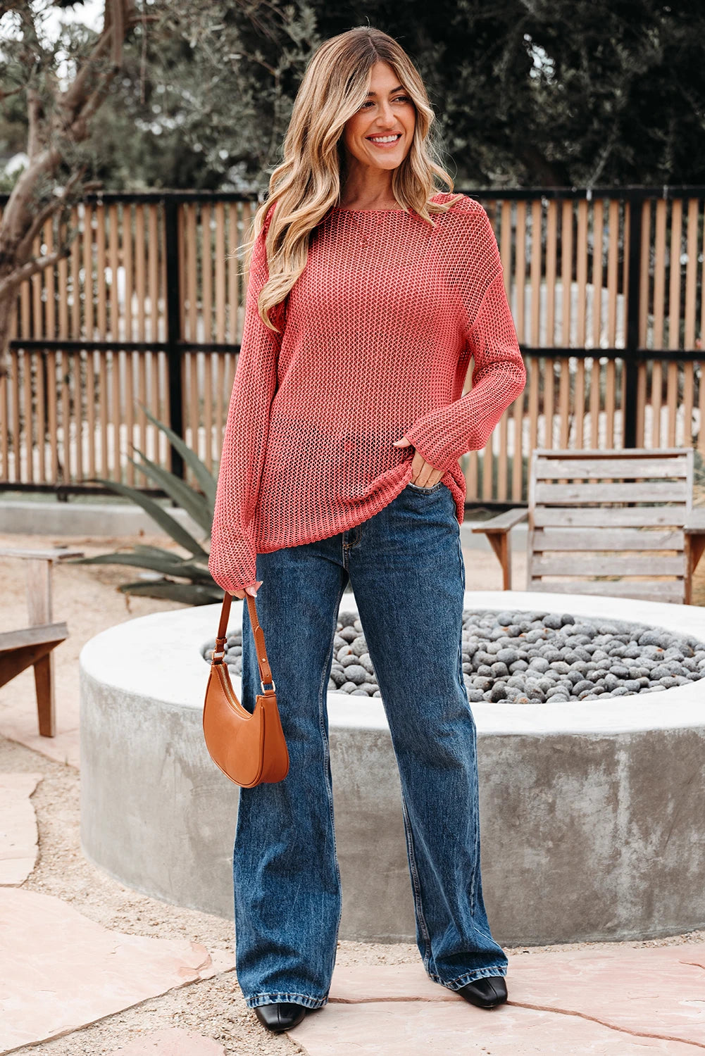 Simple Times Crochet Hollow-Out Top