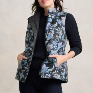 Quilted Reversible Puffer Vest - Floral Chintz Print