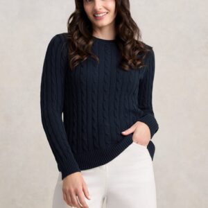 Long Sleeve Cable Knit - Ink